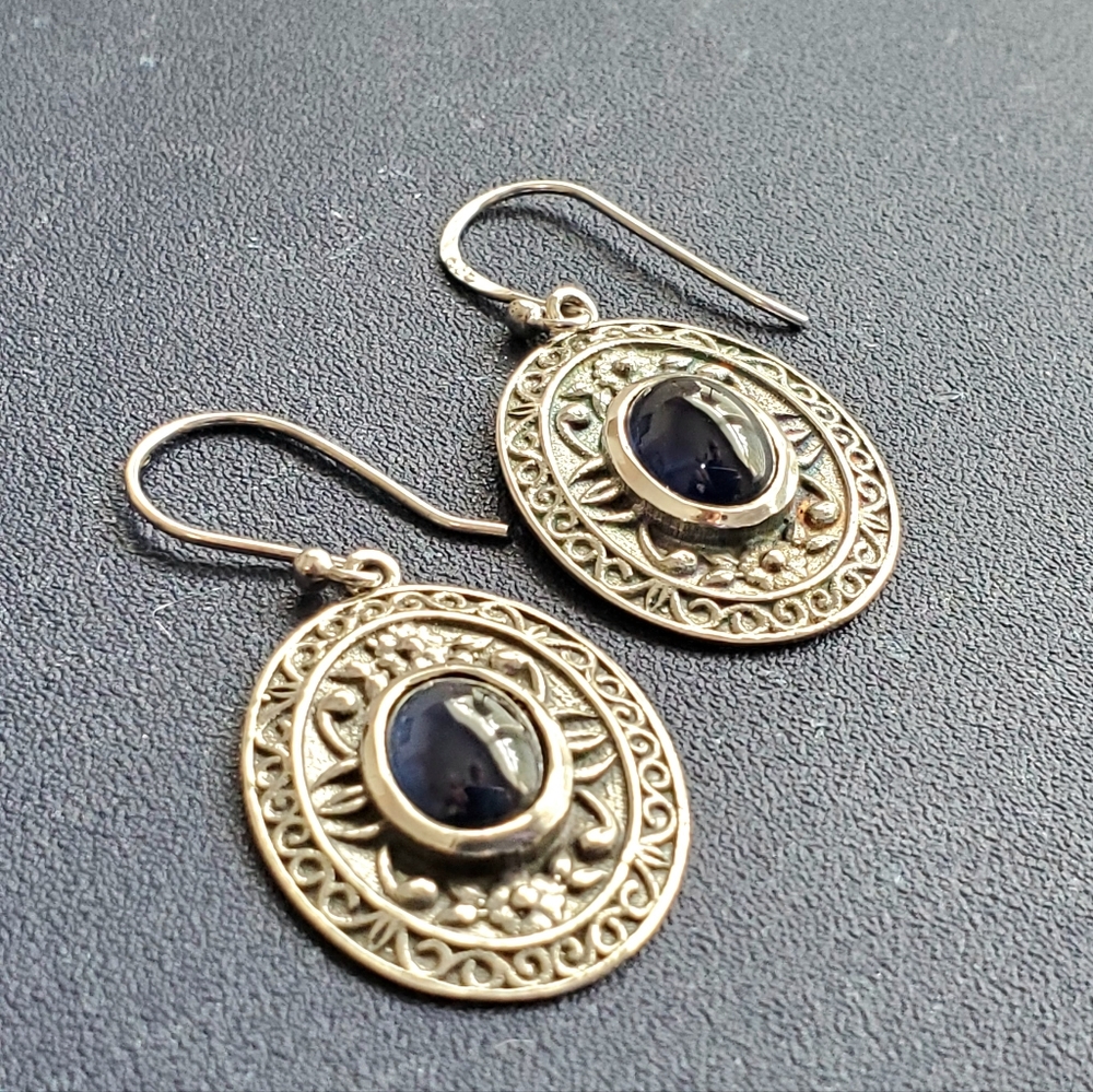 Sterling Sapphire Earrings - Picture 10 of 16